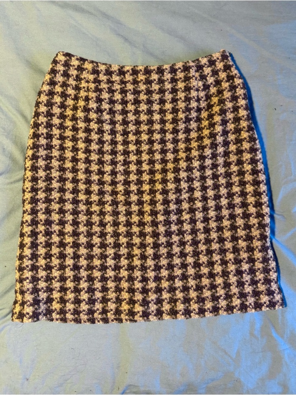 Vintage Y2K Amanda Smith Wool Houndstooth skirt purple black size 10
